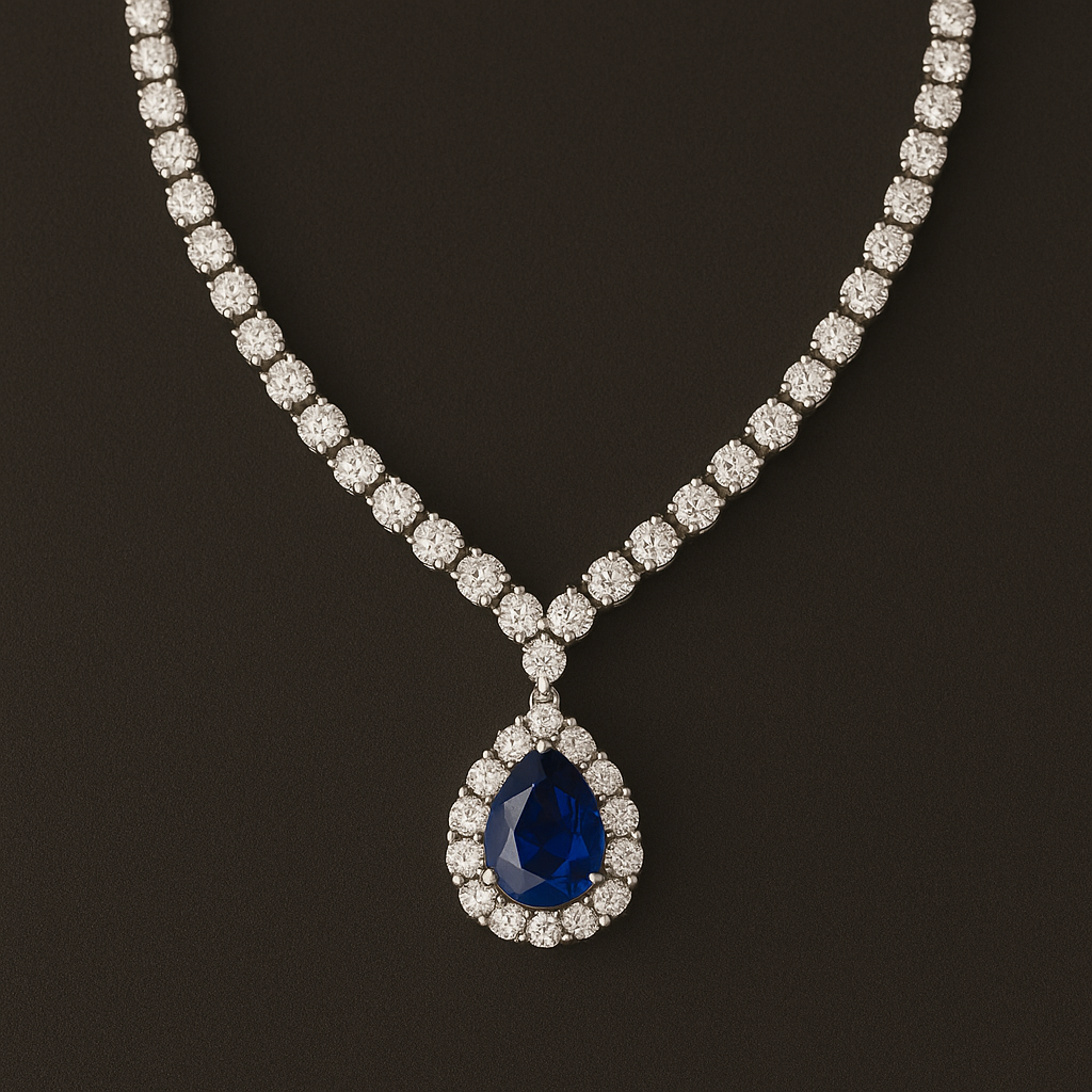 Royal Diamonds – Platinum Sapphire & Diamond Necklace